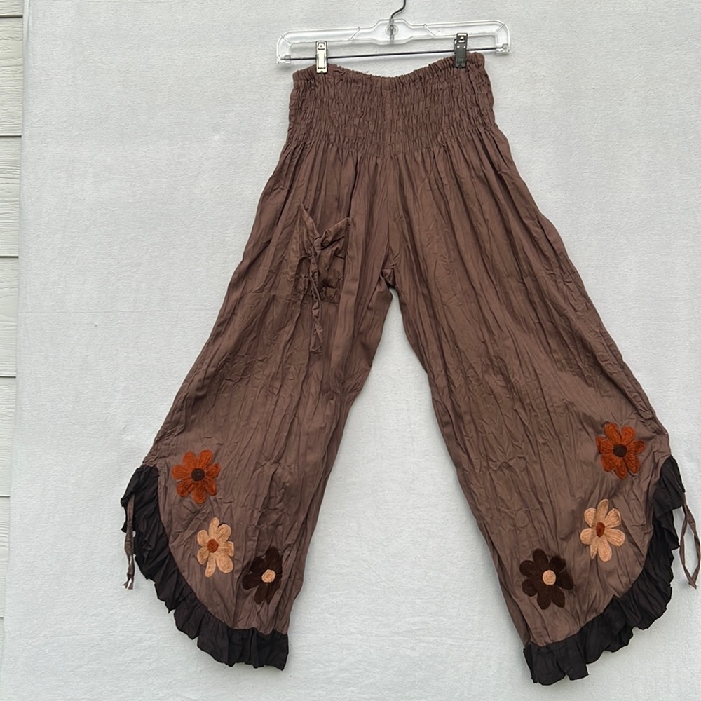 NEW GLITZY PHOENIX BOUTIQUE EXCLUSIVE handmade embroidered pants from Thailand!!